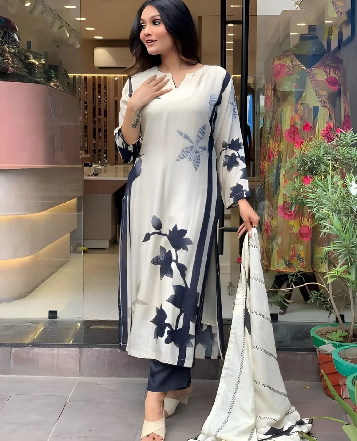 Women Anarkali Dress, Alia cut kurti, Salwar suit pant and Dupatta 3pc set for women kurti dress