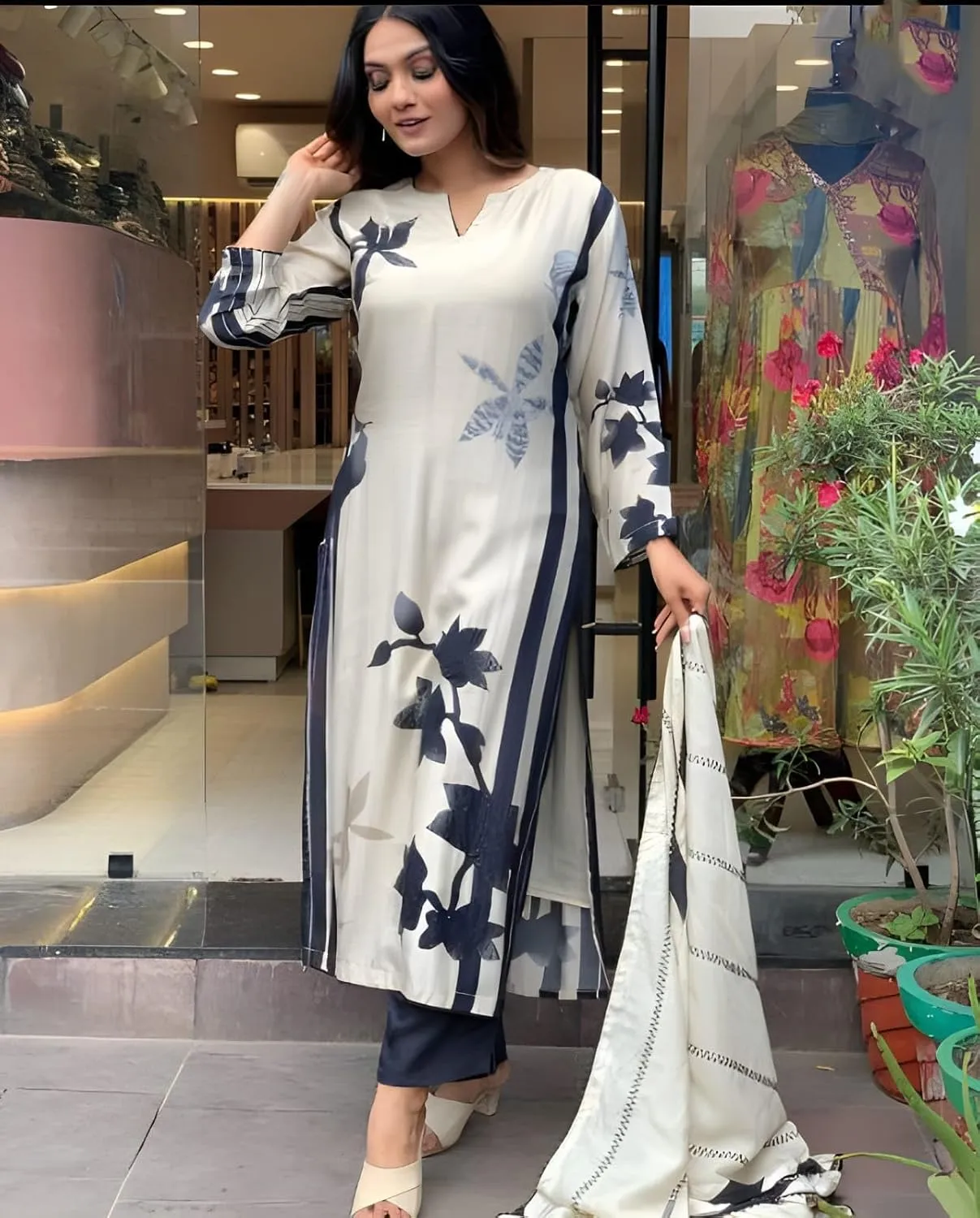 Women Anarkali Dress, Alia cut kurti, Salwar suit pant and Dupatta 3pc set for women kurti dress