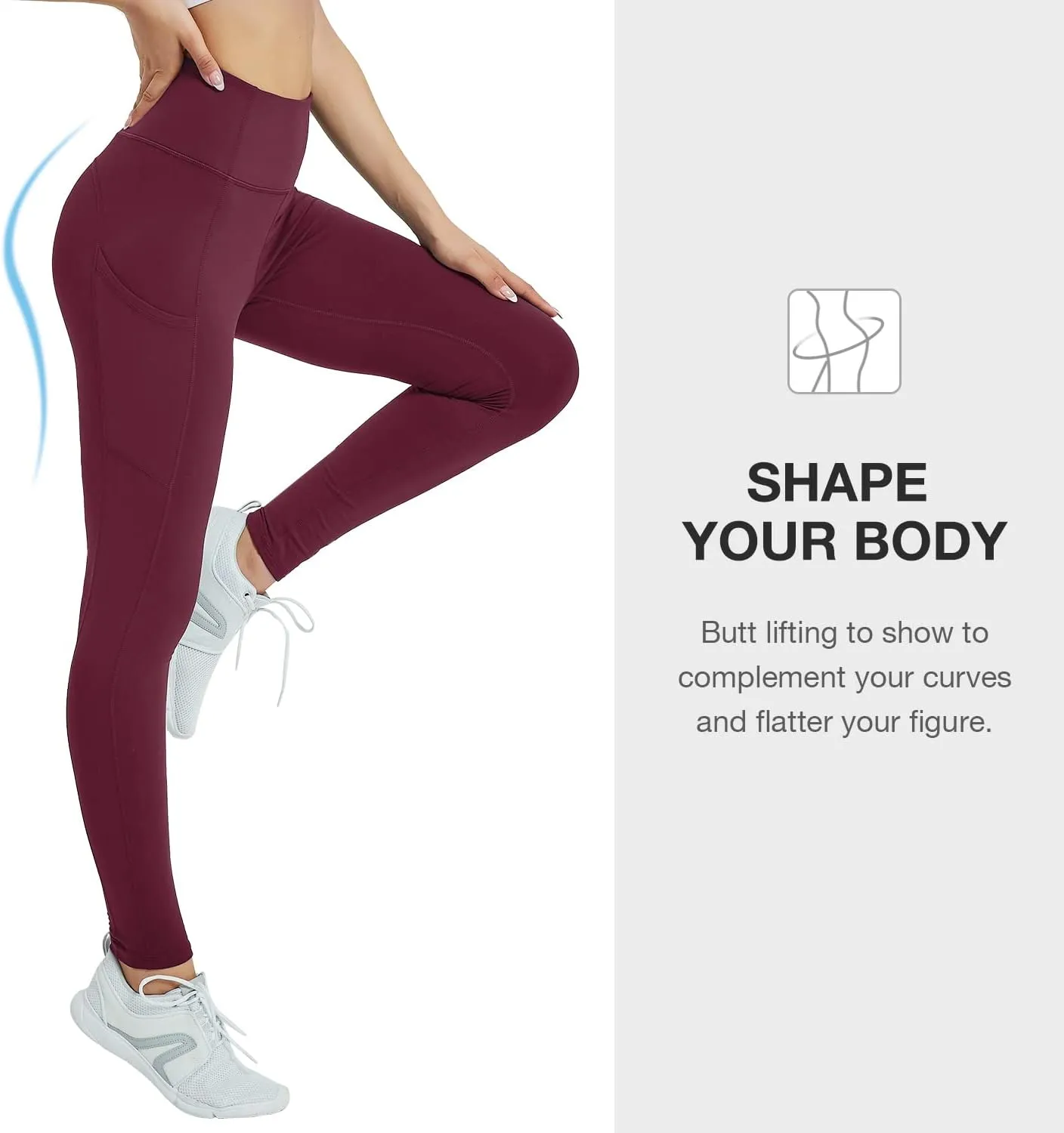 Women's Fleece Lined Leggings with Pocket Waterproof High Waisted Thermal Winter Yoga Pant for Women Workout