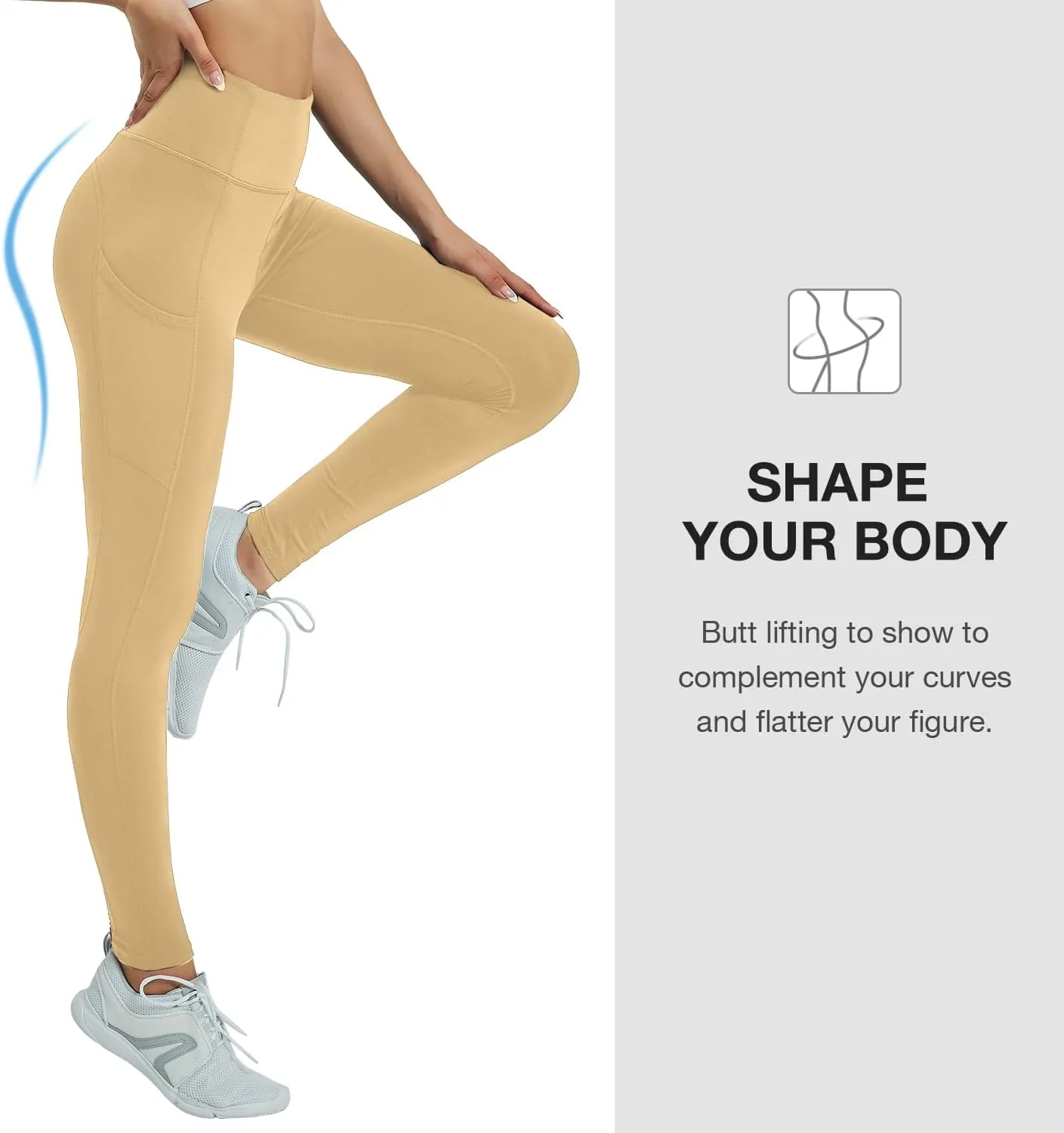 Women's Fleece Lined Leggings with Pocket Waterproof High Waisted Thermal Winter Yoga Pant for Women Workout