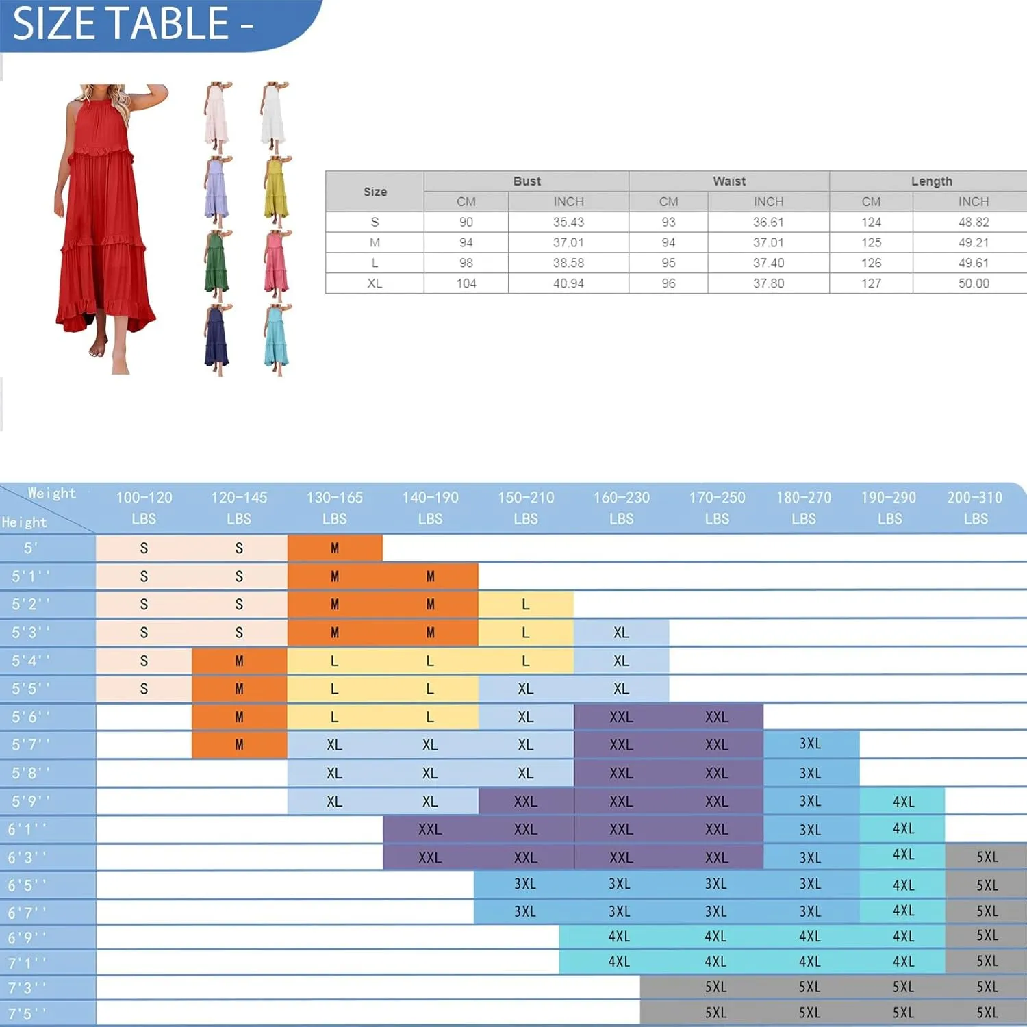 Womens Halter Boho Maxi Dress Summer Sleeveless Flowy Swing Tiered Dress Loose Ruffle Hem Elegant Wedding Guest Dress