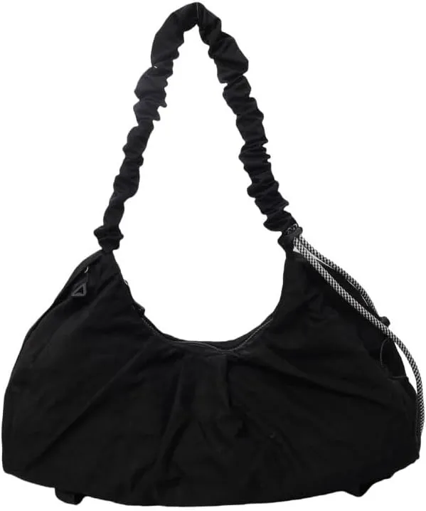 Women's Large Nylon Crescent Bag with Yoga Mat Carrier Half Moon Pastel Hobo Lightweight Bag
