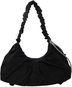 Women's Large Nylon Crescent Bag with Yoga Mat Carrier Half Moon Pastel Hobo Lightweight Bag