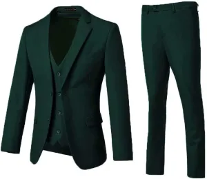 Yanlu Mens 3-Piece Suit Notched Lapel One Button Slim Fit Formal Jacket Vest Pants Set for Men Country Wedding Style