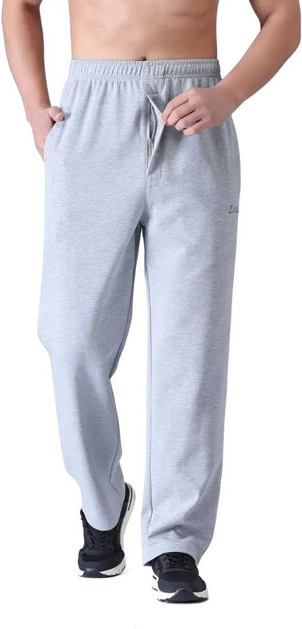 Zoulee Men's Casual Cotton Jogger Sweatpants Zipper Front Pants