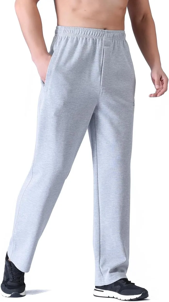 Zoulee Men's Casual Cotton Jogger Sweatpants Zipper Front Pants